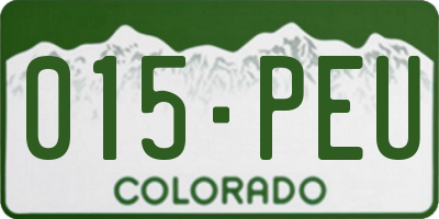 CO license plate 015PEU