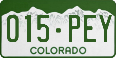 CO license plate 015PEY