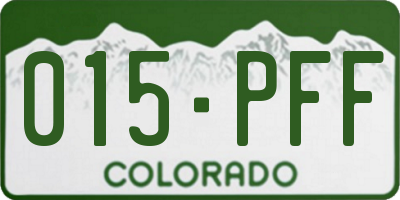 CO license plate 015PFF
