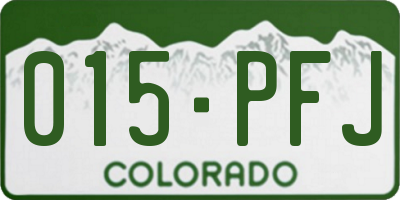 CO license plate 015PFJ