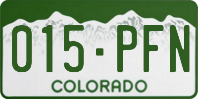 CO license plate 015PFN