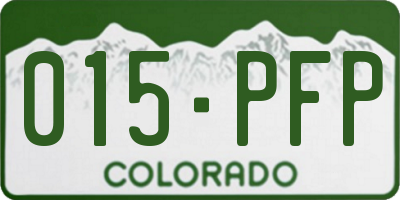 CO license plate 015PFP