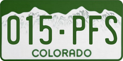 CO license plate 015PFS