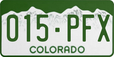 CO license plate 015PFX