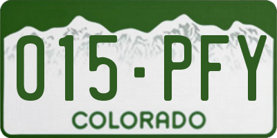 CO license plate 015PFY