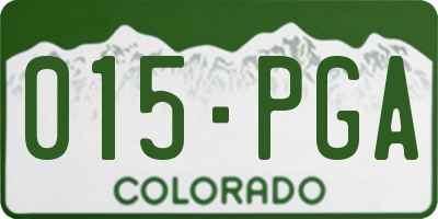 CO license plate 015PGA
