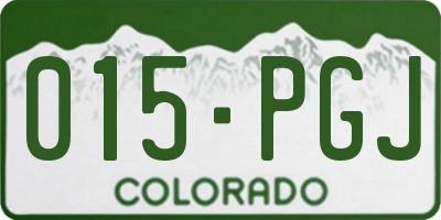 CO license plate 015PGJ