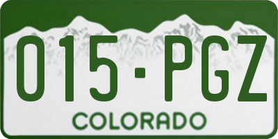 CO license plate 015PGZ