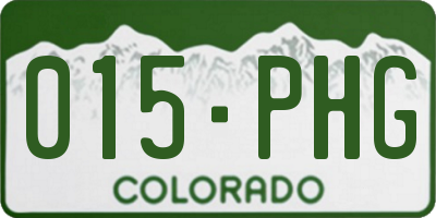 CO license plate 015PHG