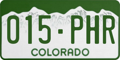 CO license plate 015PHR