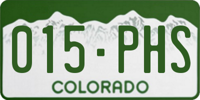 CO license plate 015PHS
