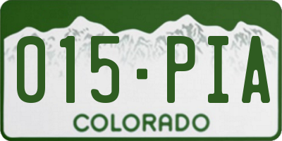 CO license plate 015PIA