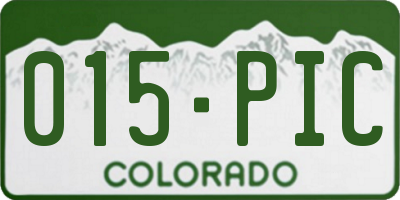 CO license plate 015PIC