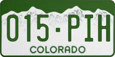 CO license plate 015PIH