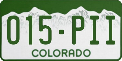 CO license plate 015PII