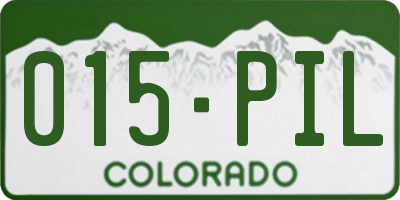 CO license plate 015PIL