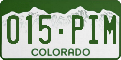 CO license plate 015PIM