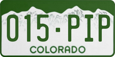 CO license plate 015PIP