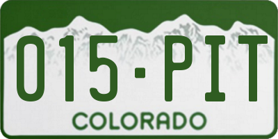 CO license plate 015PIT
