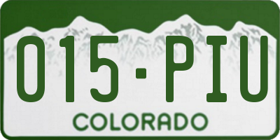 CO license plate 015PIU