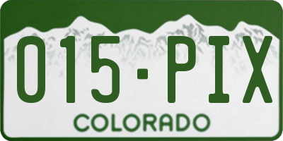 CO license plate 015PIX
