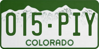 CO license plate 015PIY