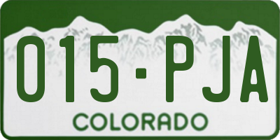 CO license plate 015PJA