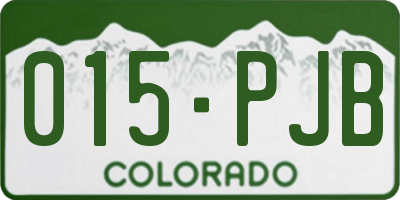CO license plate 015PJB