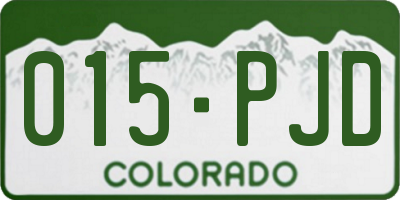 CO license plate 015PJD