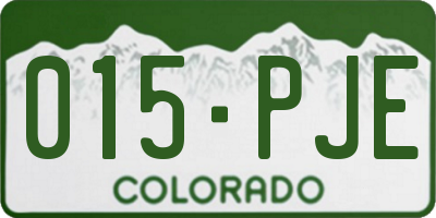 CO license plate 015PJE