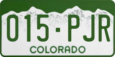 CO license plate 015PJR