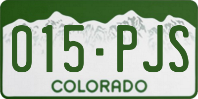 CO license plate 015PJS