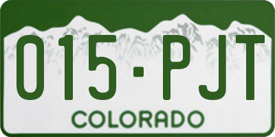 CO license plate 015PJT
