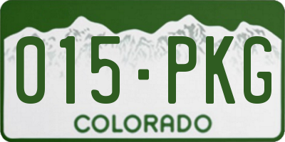 CO license plate 015PKG