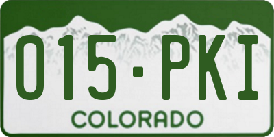 CO license plate 015PKI