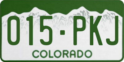 CO license plate 015PKJ