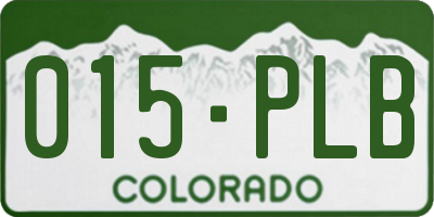 CO license plate 015PLB