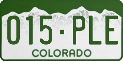 CO license plate 015PLE