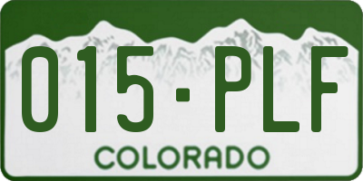 CO license plate 015PLF