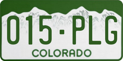 CO license plate 015PLG