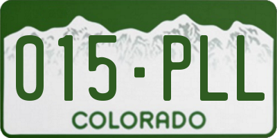 CO license plate 015PLL
