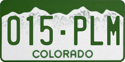 CO license plate 015PLM