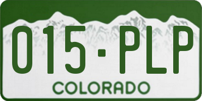 CO license plate 015PLP
