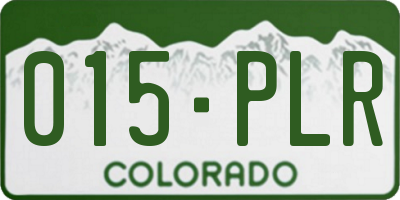 CO license plate 015PLR
