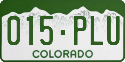 CO license plate 015PLU