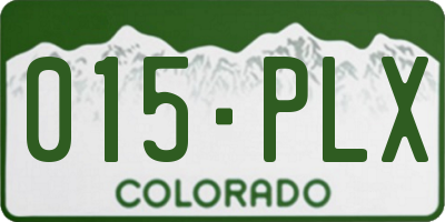 CO license plate 015PLX