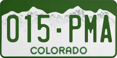 CO license plate 015PMA