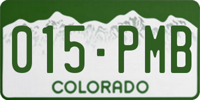 CO license plate 015PMB