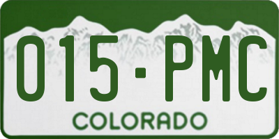 CO license plate 015PMC