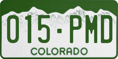CO license plate 015PMD